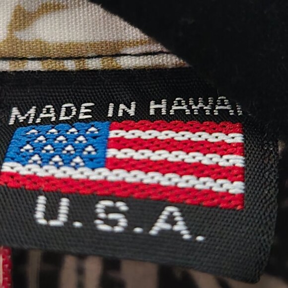 Vintage RJC Beige & Black Hawaiian Floral Tropical Short Sleeve Shirt, S - Picture 4 of 5